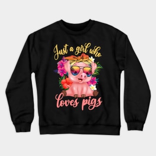 Cute Baby Pig Gift Idea for Girls and Women Crewneck Sweatshirt